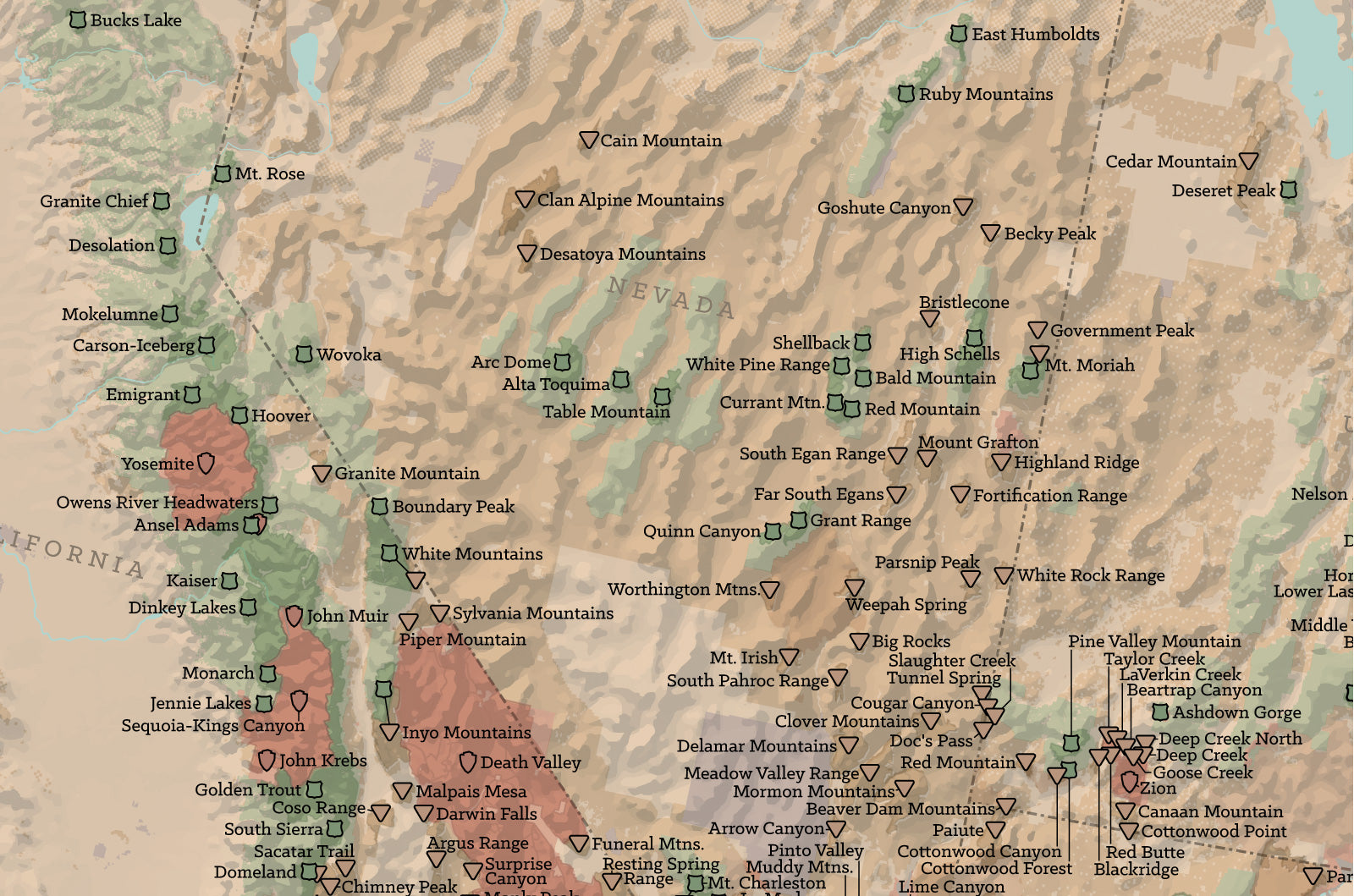 US National Wilderness areas Preservation System - tan & slate blue
