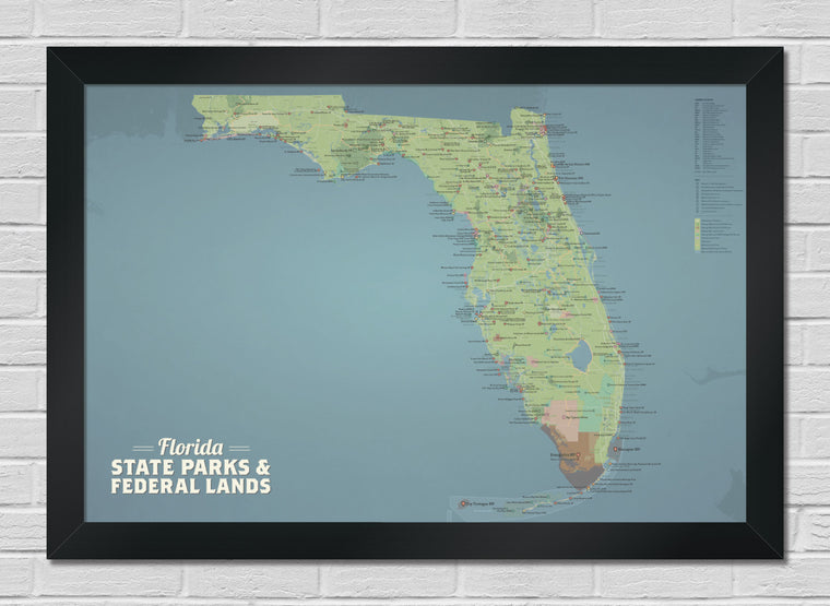 Florida State Parks & Federal Lands Map 24x36 Poster