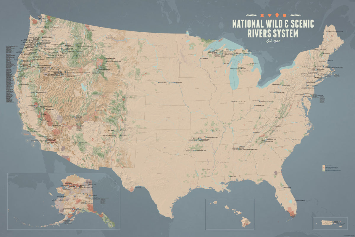 US National Wild & Scenic Rivers System Map 24x36 Poster | Best Maps Ever