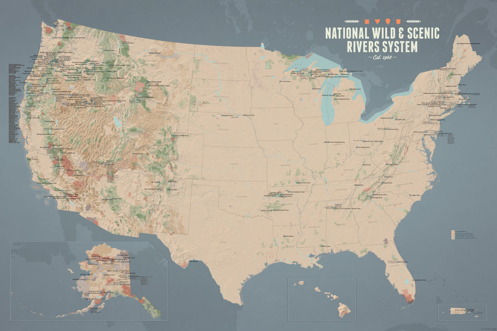 US National Wild & Scenic Rivers System Map 24x36 Poster | Best Maps Ever