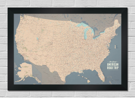 USA Road Trip Travel Map 24x36 Poster