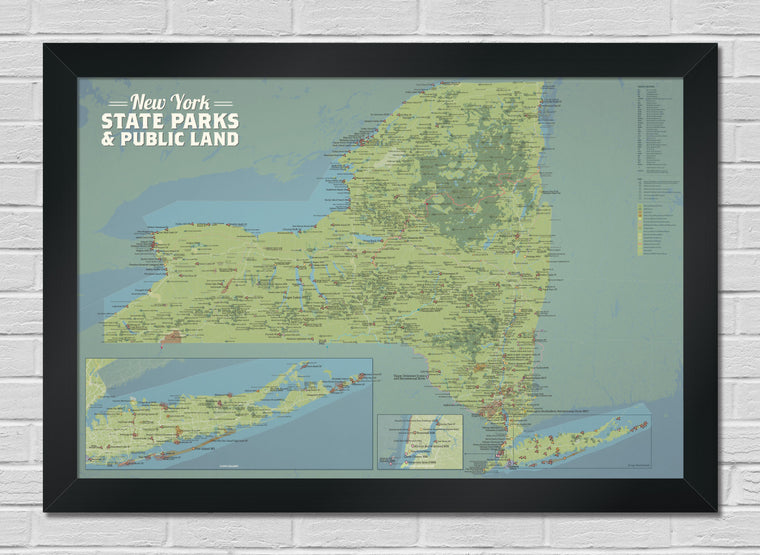 New York State Parks & Public Land Map 24x36 Poster