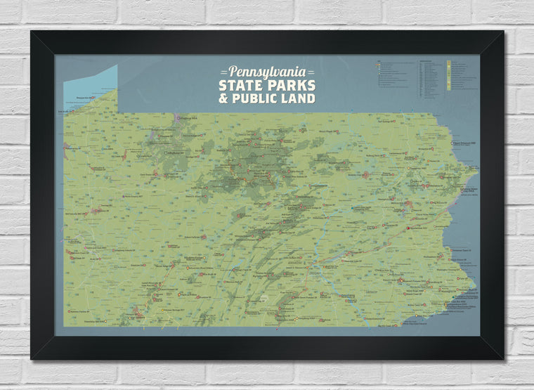 Pennsylvania State Parks & Public Lands Map 24x36 Poster