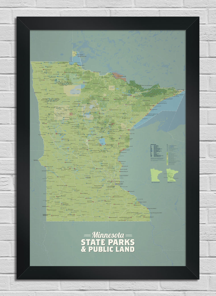Minnesota State Parks & Public Land Map 24x36 Poster