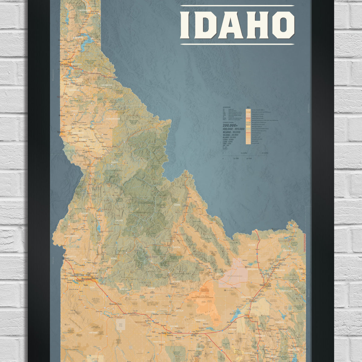 Idaho State Wall Map Poster | Best Maps Ever