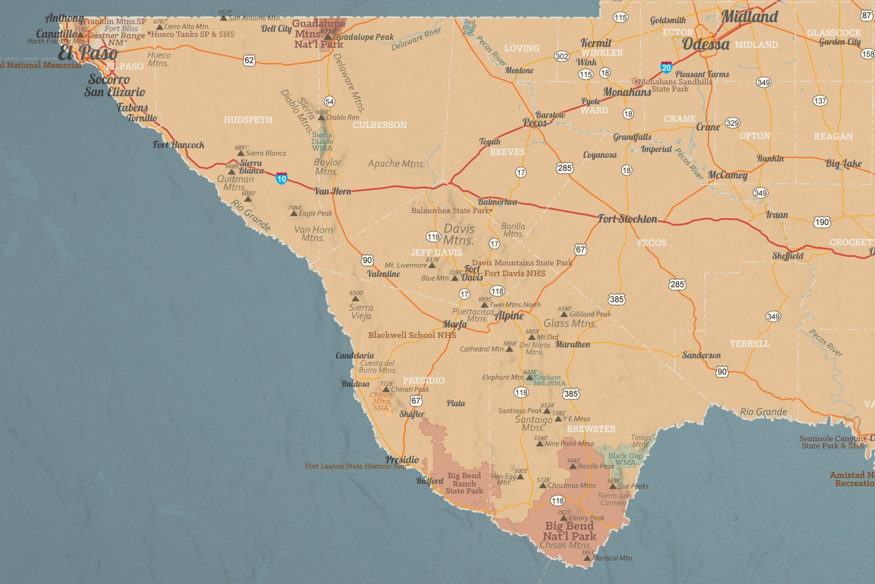 State Wall Texas State Wall Map Poster - Best Maps Ever