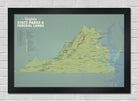 Framed map of Virginia State Parks and Federal Lands