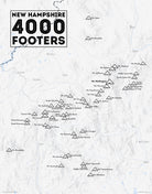 New Hampshire 4000 Footers Checklist Map - gray