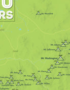 New Hampshire 4000 Footers Checklist Map - bright green