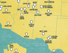 US National Parks Checklist Map Print - yellow & teal
