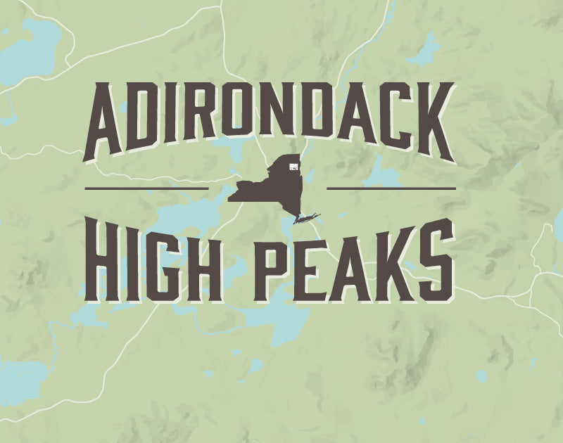 Adirondack High Peaks 46ers Map Print - sage