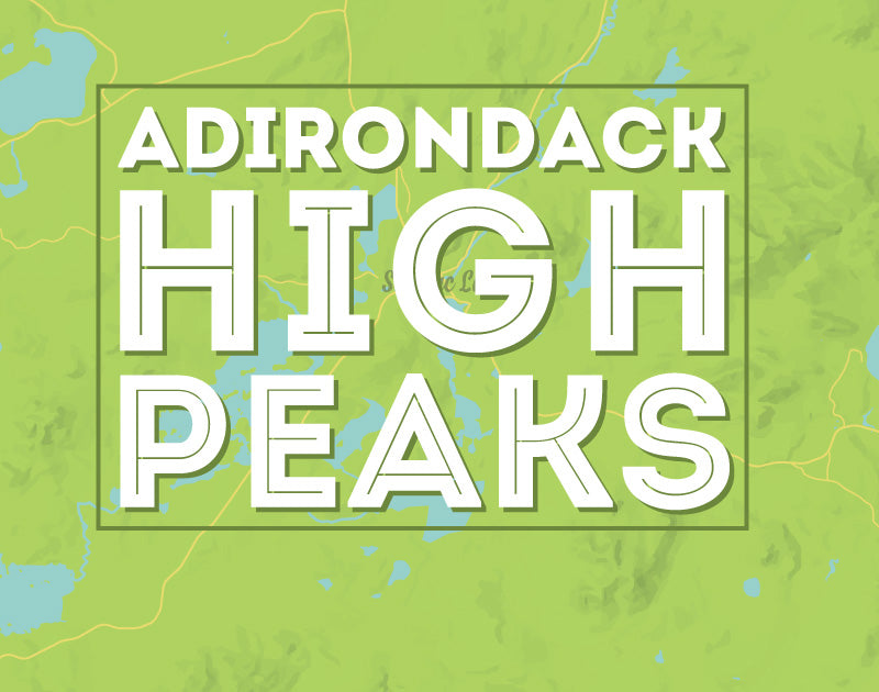 Adirondack High Peaks 46ers Map Print - bright green
