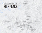 Adirondack High Peaks 46ers Map Print - gray