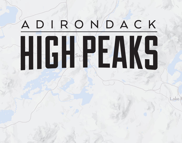 Adirondack High Peaks 46ers Map Print - gray
