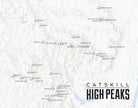Catskill High Peaks map print - Light Gray