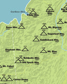 New England 50 Finest Map Print - green & aqua