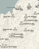 New England 50 Finest Map Print - beige & slate