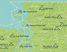 Washington County Highpoints map print - green & aqua