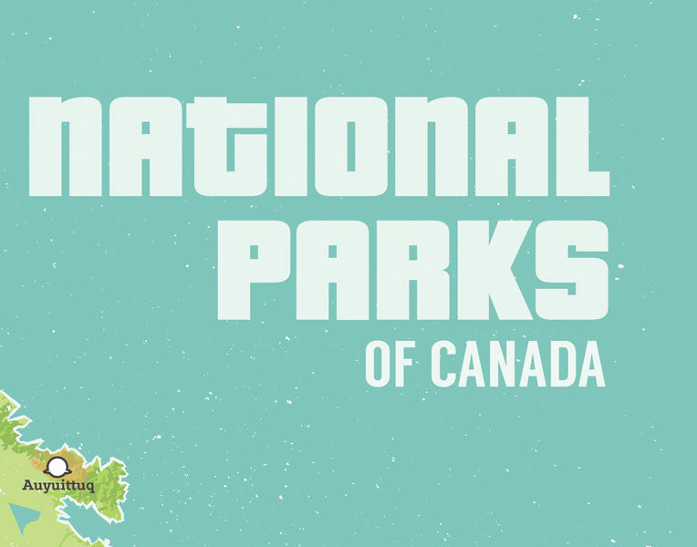 Canada National Parks map poster - green & aqua