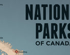 Canada National Parks Map Print - tan & slate blue