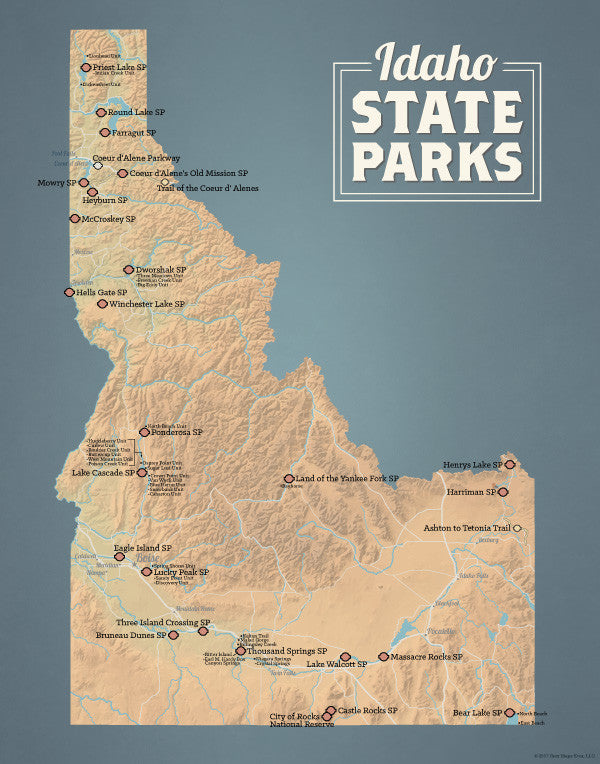 idaho-state-parks-map-11x14-print-best-maps-ever for Free Printable Map Of Idaho Idaho State Parks Map 11x14 Print - Best Maps Ever for Free Printable Map Of Idaho