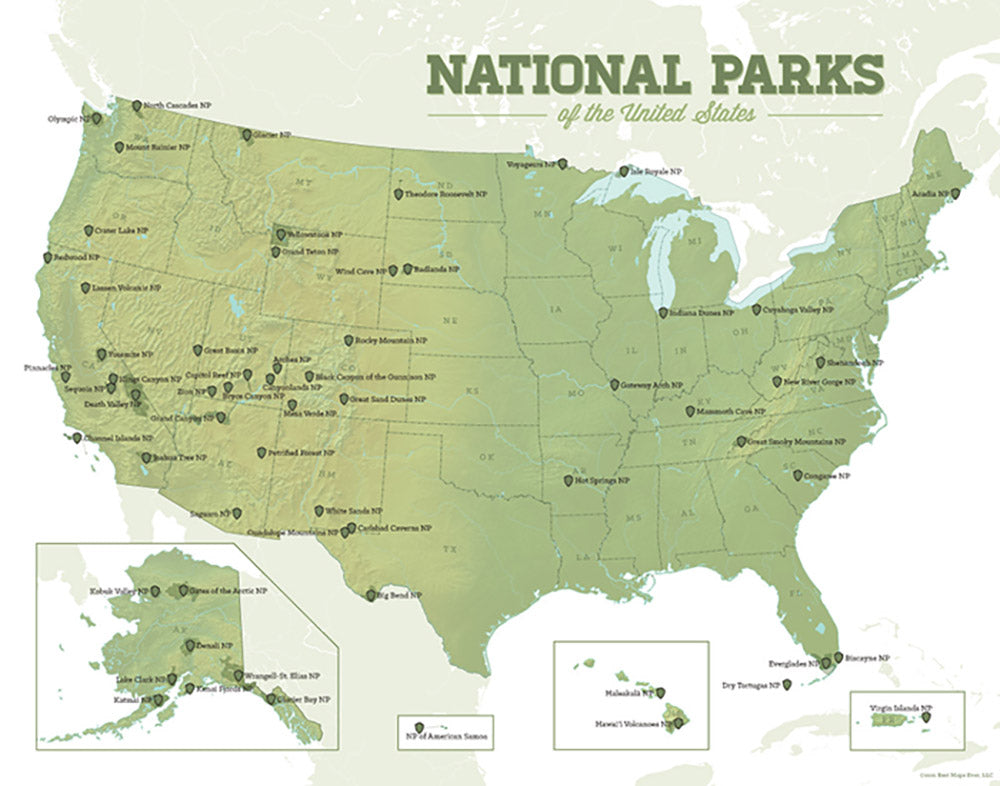 US National Parks Map 11x14 Print - Best Maps Ever us-national-parks-map-11x14-print-best-maps-ever