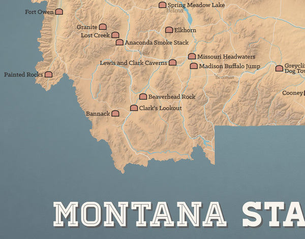 Montana State Parks Map 11x14 Print - Best Maps Ever