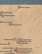 Arizona 20-20 Challenge map print - camel & slate blue