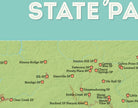 Pennsylvania State Parks Map Print - green & aqua