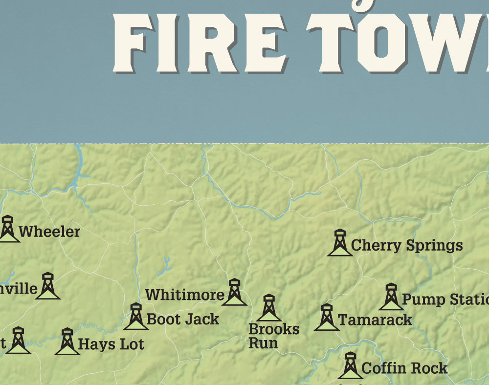 Pennsylvania Fire Towers Lookouts Map - natural earth