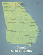 Georgia State Parks Map Print - natural earth