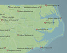 North Carolina State Parks Map Print - natural earth