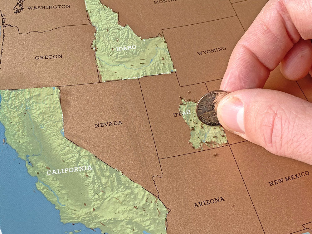 USA 50 States Scratch-Off Travel Checklist Map - natural earth