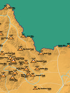 Idaho 2000' Prominence Peaks Map Poster - orange & teal