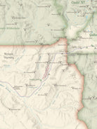 Yellowstone National Park Hiking Trail Map Poster - tan