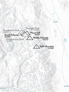 California 14ers Map Poster - gray