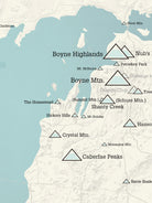 Michigan Ski Areas Resorts Map Poster - beige & opal blue