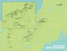 New England 4000 Footers Map Poster - green & aqua