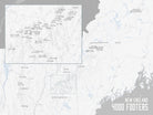 New England 4000 Footers Map Poster - white & gray