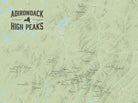 Adirondack High Peaks 46ers Map Poster - Sage