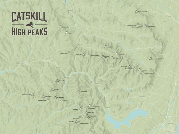 Catskill High Peaks Map 18x24 Poster