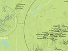New England Hundred Highest map poster - Green & Aqua