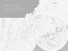 New England Hundred Highest map poster - White & Gray