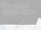 New England Hundred Highest map poster - White & Gray