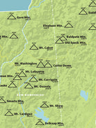 New England Fifty Finest Map Poster - green & aqua