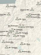 New England Fifty Finest Map Poster - beige & slate