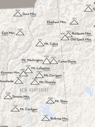 New England Fifty Finest Map Poster - white & gray