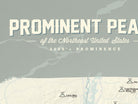 Northeast USA Prominent Peaks Map Poster - Beige & Slate