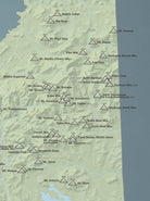 New Hampshire '52 With A View' Map Checklist Poster - sage & slate blue