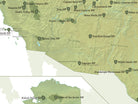 USA National Parks map poster - army green & white
